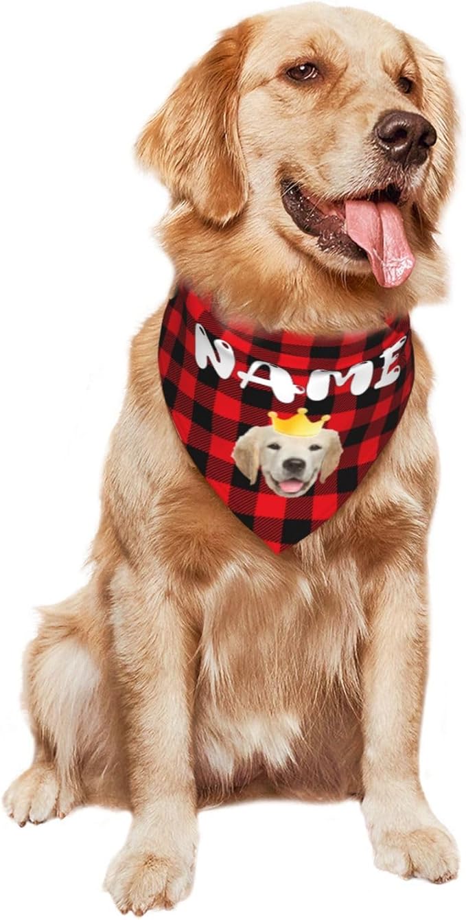 Custom Dog Bandana Add Your Text Photo Name Personalized Neckwear Bandanas Soft Customized Pet Scarf with Your Design Funny Gifts for Cat Dog Pet Style 04