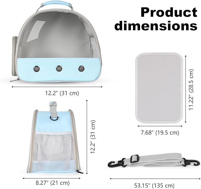 Bearded Dragon Travel Carrier,Lizards Cage, Small Animal Bag for Hedgehog Rat Parrot Bird Guinea Pig, Portable Guinea Pig Travel Carrier for 2