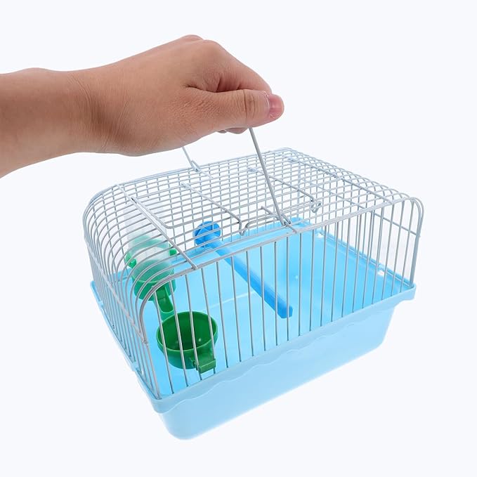 Portable Bird Cage for Travel with Perch Food Box and Water Dispenser Small Bird Carrier for Parrots Lovebirds 9.3X6.6X9.3 Inches