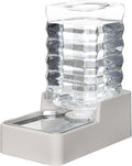RIZZARI Stainless Steel Pet Water Feeder: 8L Gravity Waterer, Leak-Proof No-Spill Auto Refill - Keeps Floors Dry - Anti-Tip Base - Easy Clean - with Filter - for 25-35 LB Dogs - Home/Office