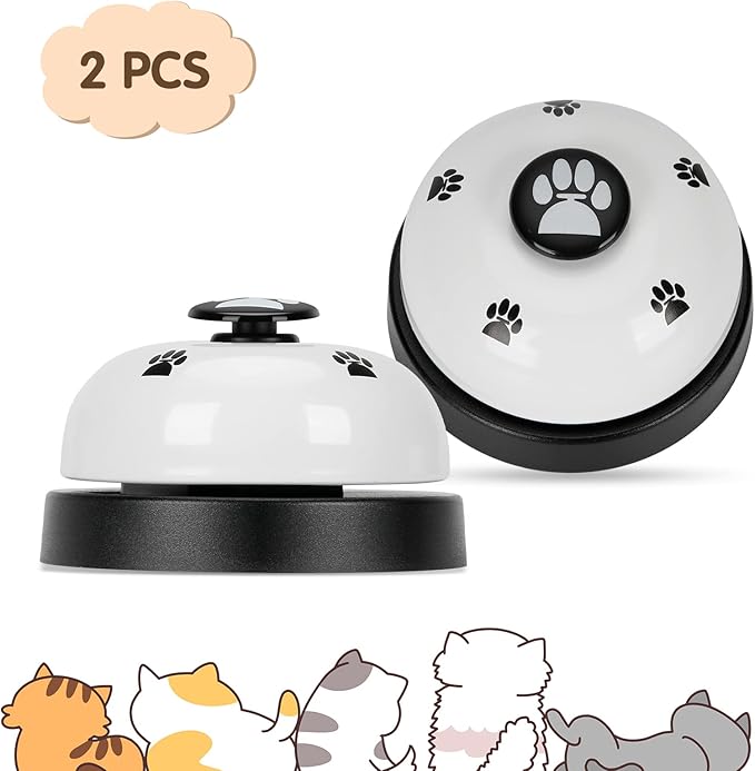 Pet Training Bells, 2 Pack Dogs Bell for Door Potty Training and to Ring to Go Outside Communication Device Dog AgilityTraining Equipment Interactive Toys (White)