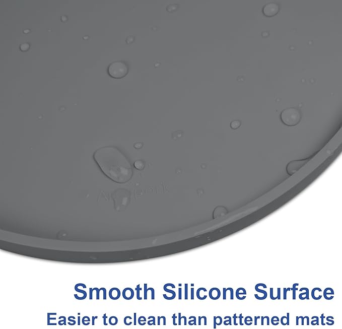 4 PCS Thickened Pet Silicone Food Mat, Nonslip Waterproof Cat Dog Feeding Bowl Mats with Raised Edges for Food and Water Prevent Spills, Round Eating Tray for Floors, Puppy Kitten, 10'' x 10''