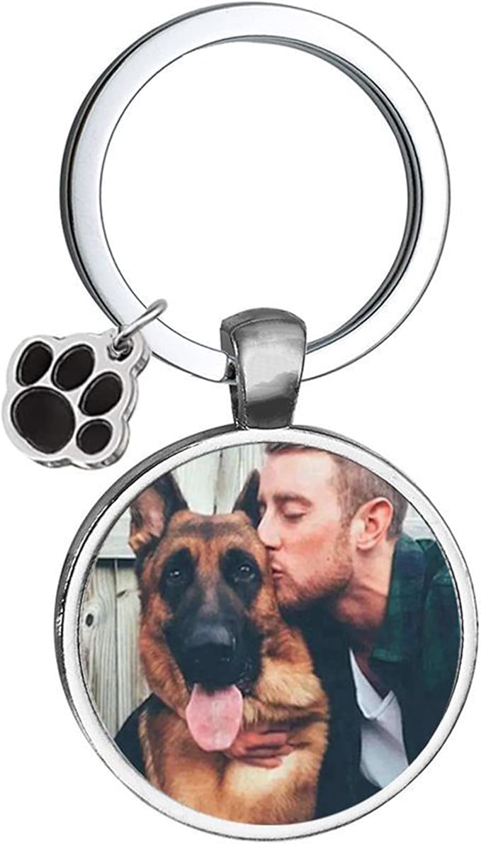 Custom Pet Photo Keychain Personalized Photo Pawprint Dog Tag Keychain Engraved Keyring Animal Pet Lover