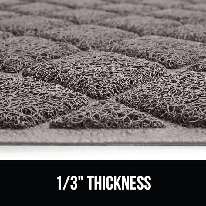 GORILLA GRIP Cat Litter Box Mat, 47x35, Water Resistant, US Designed Kitty Litter Trapping Mats, Easy to Clean, Scatter Control, Less Mess and Clean Floors, Kitten Supplies for Indoor Cats, Grey