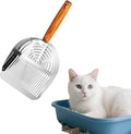 Stainless Steel Metal Cat Litter Scoop with Holder,Heavy Duty Litter Scooper & Speed Sifter,Dual-Width Holes for Quick Cleanin,Suitabla cat Scooper for Cat Litter Box,Durable, Heavy Duty