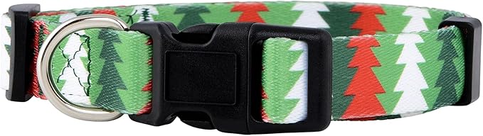 Native Pup Christmas Dog Collar- Winter Holiday Collars for Pets- Xmas Gift for Puppy- Santa, Reindeer, Snowman, Candy Cane, Red Green- Girl Boy- Small, Medium, Large Breeds (Christmas Tree, Large)