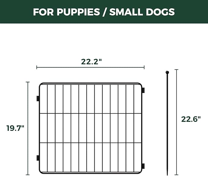 FXW MiniPaws Unleashed Dog Playpen, Expandable & Portable Design for Yard, RV Camping and Indoor Use, for Puppies and Small Dogs, 20-inch 4 Panels