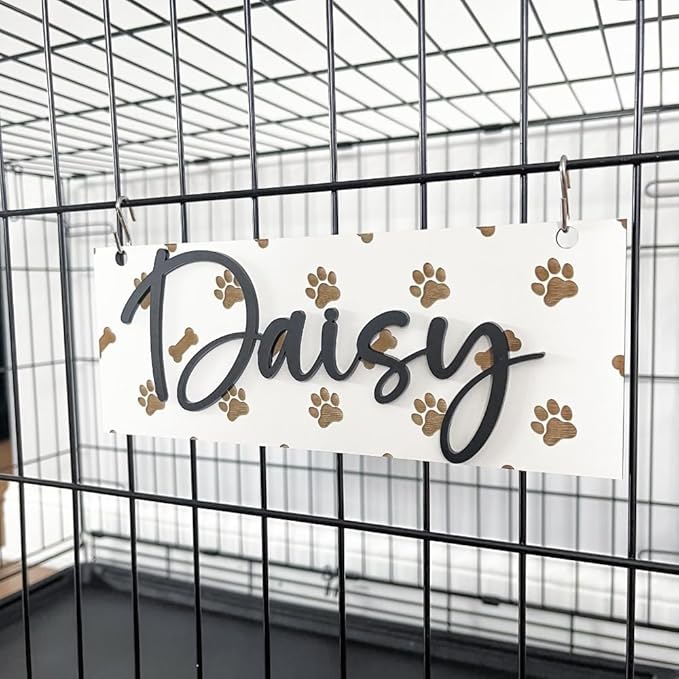 Personalized Crate Sign, Custom Dog Decor, Hanging Crate Sign,Personalized Pet Gift,Dog Name Plate,Gift for Dog Lover, (23.5x8.26cm/9.25x3.25in)