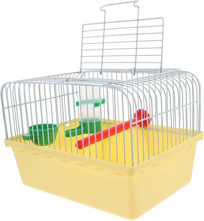Portable Bird Cage with Waterer Food Box and Perch Lightweight Spacious Travel Bird Carrier for Parakeets Lovebirds 9.25X6.49X6.37 Inch