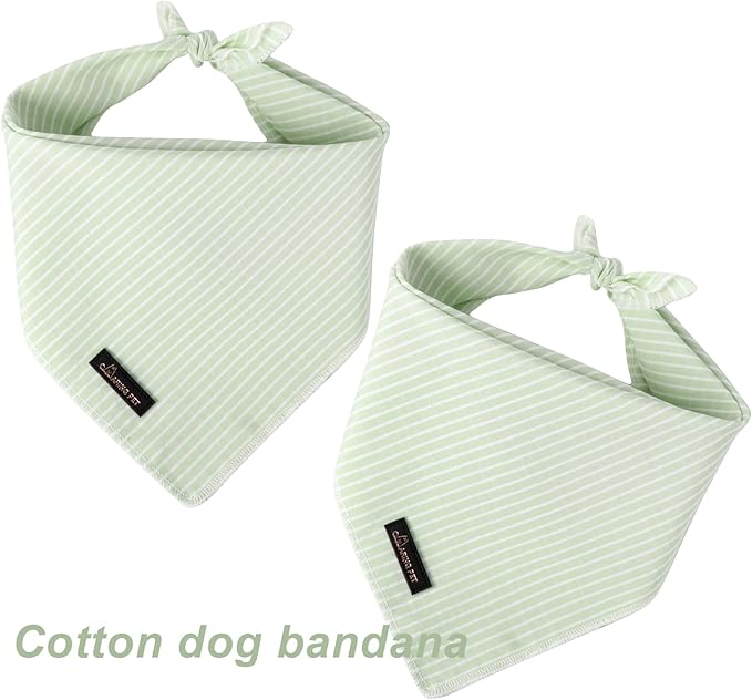 ARING PET Summer Dog Bandana-Cute Green Dog Bandanas, Comfortable Pet Scarf Dogs Triangle Bibs for Small to Large Boy Girl Dogs and Cats