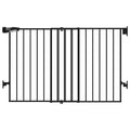 Babelio 31.5-55" No Bottom Bar Baby Gate Extra Wide, 2-in-1 Auto Close Dog Gate for The House, Stairs and Doorways, with Large Walk Thru Door, Black