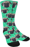 Custom Face Socks, Personalized Dog Lover Pet Photo Picture on Socks Unisex Athletic Crew Socks for Men Women