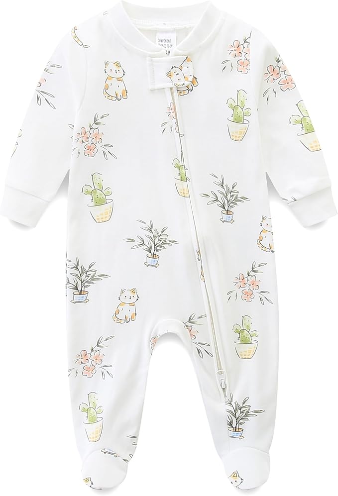 Unisex Baby Boy and Girl Zipper Onesie Toddler Footie One-Piece Infant Romper Jumpsuit