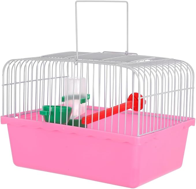 BESPORTBLE Spacious Bird Carrier Travel Cage Lightweight Portable Bird Cage with Perch Food Box Water Feeder for Parrots and Lovebirds Abs Iron Design for Travel Storage Color