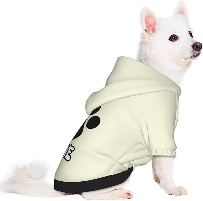 Custom Dog Hoodie Soft & Warm Design Your Own Personalized Photo Text Logo Name Dog Clothes for Puppy Sweatshirt Hooded for Small Medium Large Dogs Girl/Boy Cats LightYellow