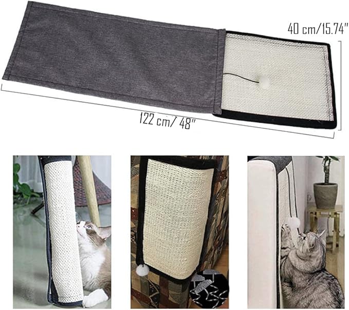 HAOZAIKEJI Cat Scratcher Mat Sofa Protector Natural Sisal Cat Scratching Mat Cat Scratch Couch Cover Heavy Duty Couch Guard Easy Installation Scratch Pad for Grinding Claws Protecting Furniture