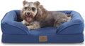Bedfolks Orthopedic Dog Bed, Waterproof Dog Sofa Bed for Small Dogs & Cats, Egg Foam Pet Couch Bed with Removable Washable Cover and Nonslip Bottom, Navy Blue