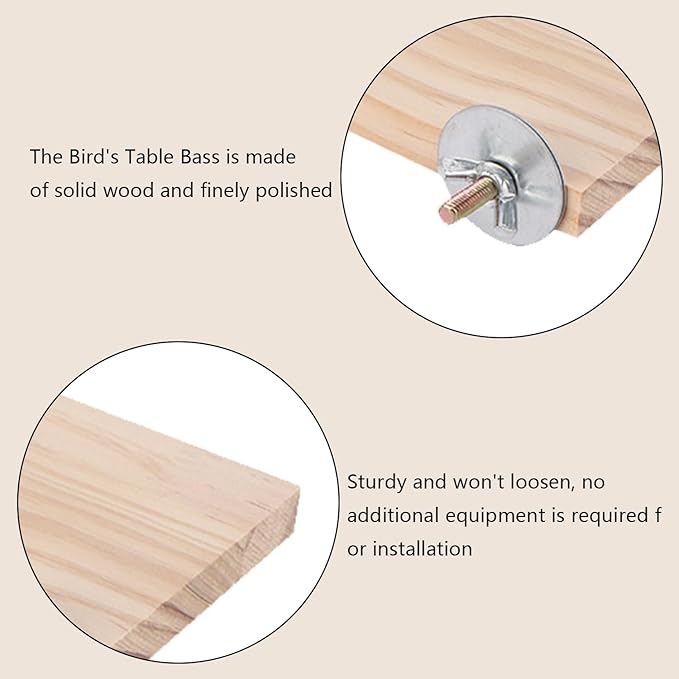 2Pcs Solid Wood Parrot Stand and Small Animal Climbing Platform