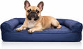 Furhaven Orthopedic Dog Bed for Medium/Small Dogs w/ Removable Bolsters & Washable Cover, For Dogs Up to 35 lbs - Quilted Sofa - Navy (Blue), Medium