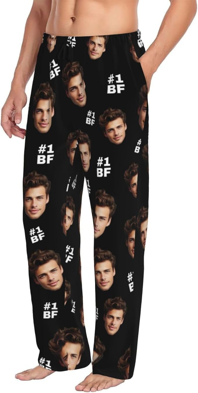 Custom Pajama Pants with Face customized PJ Pants Christmas Valentine gifts for Men Women