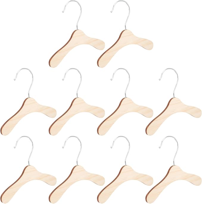 Wooden Dog Hangers 8.66 Inch Small Pet Hangers Wear-Resistant Solid Wood for Dogs and Cats Household Pet Accessory