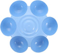 GLEAVI Multiple Pet Feeder Bowl with Compartments, Plastic Pet Food and Treats Dispenser for Dogs and Cats, Blue Indoor Puppy and Kitten Feeding Dish for Home Use