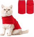 EXPAWLORER Soft Cat Sweater - Sweaters for Cats Only Warm Kitten Clothes, Fall and Winter Pet Coat Pullover Design, Fleece Sweatshirt Clothing Also for Puppy Small Dogs, Bright Red S