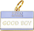 Two Tails Pet Company Personalized 'Good Boy' Pet ID Tag & Collar Charm - Custom Engraved Dog Tags for Pets - Luxury Brass, Gold Plating