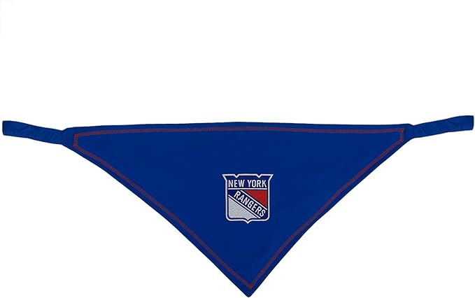 Pets First NHL New York Rangers TIE Bandana, Size Large/X-Large. Dog Bandana Scarf Bib for Pet Cat Dog. The Ultimate Game-Day, Party Bandana