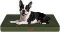 Plush Orthopedic Dog Bed for Medium Dogs & Puppies, Waterproof Dog Beds 29x18 Inch with Removable Washable Cover, Egg Crate Foam Flat Pet Mat, Olive Green