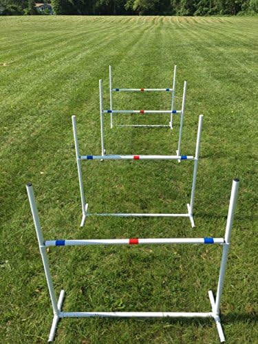 Dog Agility Travel Jump Set 4 Bar Jumps Total with Adjustable Jump bar and Dog Agility Jump Cups