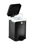 Dog Poop Trash Can Outside - Outdoor Dog Waste Trash Can with Lid - Odor Proof Waste Station Container for Backyard - 5L/1.3Gal (Black)