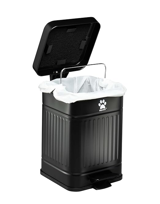 Dog Poop Trash Can Outside - Outdoor Dog Waste Trash Can with Lid - Odor Proof Waste Station Container for Backyard - 5L/1.3Gal (Black)