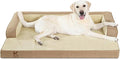 KSIIA Washable Dog Bed XXL Senior Dog, Orthopedic Warm Soft Pet Sofa Waterproof Pet Couch with Sides, Non-Slip and Egg-Crate Foam Jumbo Beds with Removable Cover, 47x32Inch, Brown