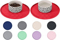 Comtim Waterproof Dog Food Mat - 2 Pack Silicone Pet Food Mat Dog Food Bowl Mats Cat Water Mats Eating Tray, Non-Slip Pet Placemat with Lip for Messy Drinkers to Protect Floor, Red 11"×11"
