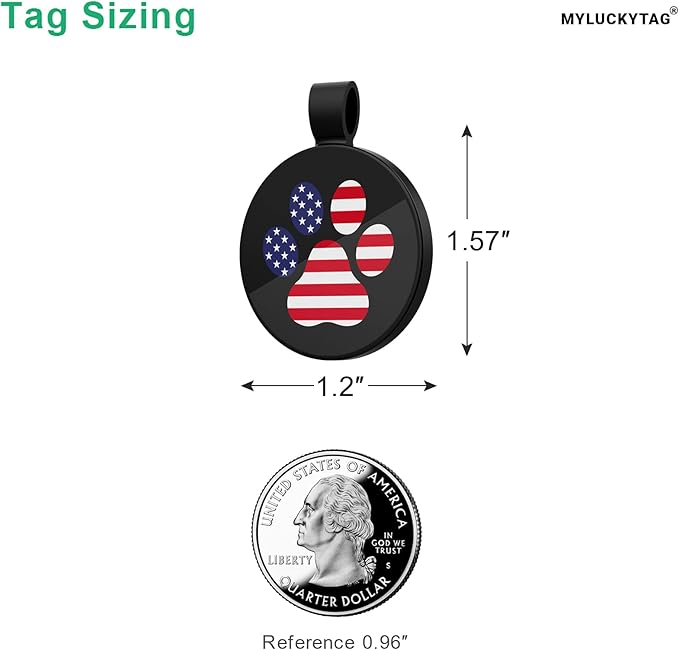 MYLUCKYTAG QR Code Pet ID | Personalized Dog & Cat Collar Tag | Online Profile with Instant Scanned Location Alert Email