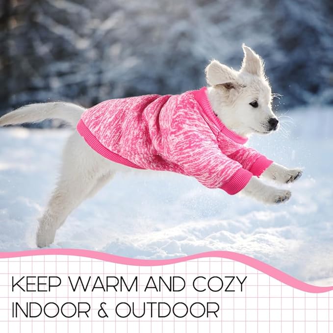 3 Pack Dog Sweaters for Small Dogs Girl Boy Winter Fleece Clothes Warm Soft Dog Sweatshirt Outfit for Dogs Cats Pet Apparel