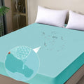Twin Mattress Protector Waterproof, Fitted Sheet Style Breathable Mattress Cover with Deep Pocket Fits Up to 18'', Noiseless Bed Cover for Kids Adults Pets, Machine Washable (Cyan, 39'' X 75'')