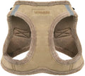 Best Pet Supplies - All Weather Plush, Reflective, No Pull Harness for Small, Medium Dogs, Cats - Secure with Hook & Loop Fastener, Buckle, Double D-Rings - Latte Suede, L