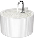 Voluas Ceramic Cat Water Fountain, 2.2L/74oz Cat Fountains for Drinking Indoor, Automatic Pet Water Dispenser with Ultra-Quiet Pump and Replacement Filter, Kitty Watering Supplies, Easy Clean BPA-Free