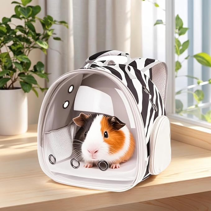 Portable Small Animal Backpack Travel Breathable Pet Carrier Bag Cages for Guinea Pig, Rabbit, Bearded Dragon, Squirrel, Tortoise, Bird, Lizard, Sugar Glider