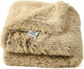 PJYuCien Dog Blankets for Small Dogs Washable - Fluffy Fuzzy Cat Blanket for Couch, Puppy Throw for Furniture with Polyester Fleece, Super Soft Plush for Pet Kitten Doggy, Brown, 24" x 32"