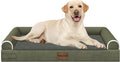 Large Dog Bed Orthopedic Washable: Beds Bolster XL Bed Large Big Dogs Egg Crate Foam Couch Sofa Waterproof with Removable Cover - Dark Green