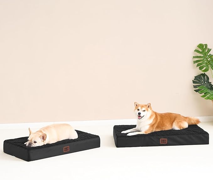 EHEYCIGA Orthopedic XL Dog Beds for Extra Large Dogs with Removable Washable Cover, Black, 44x32