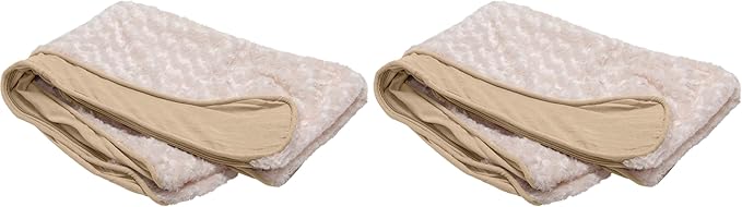 Furhaven Replacement Dog Bed Cover Ultra Plush Faux Fur & Suede Contour Luxe Lounger, Machine Washable - Cream, Medium (Pack of 2)