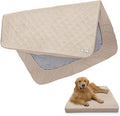 Paw Inspired Waterproof Fitted Cover for Dog Bed | Washable Bed Protector for Dog Mattress | Removable Replacement Cover for Large to XL Pet Bed (Beige, 44 x 35 x 6 Inch)