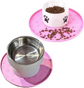 Dog Food Mat - Waterproof Cat Bowl Mat for Food and Water with Edges, Nonslip Dog Feeding Placement for Protecting Floors (2Pack Pink)