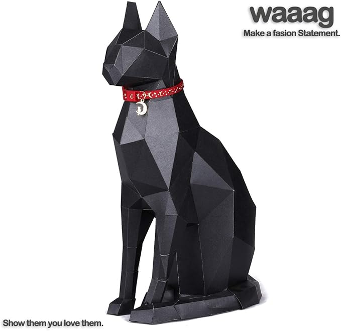 WAAAG Cat Collars, Gold Moons and Stars Cat Collar, Safety Breakaway Cat Collar, Glow in The Dark (Kitten 6.5"-10" Neck, Scarlet)