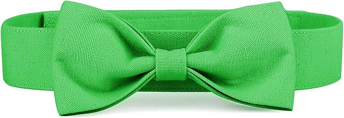 Segarty Bow Tie for Dogs Neck Girth 16.5-21.3in, Adjustable Green Bowtie Collar Extra Large Dogs, Dog Necktie Tuxedo Comfortable Cotton Boy Pet Grooming Accessory for Formal Wedding Holiday Birthday