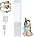 Automatic Sliding Glass Dog Door with Collar Sensor，X-Large Electric Doggy Door for Sliding Glass Doors, Adjustable 76" to 80-11/16" Slider Height, Anti-Pinch, Fits XLarge Dogs Up to 220 Lbs (XL)